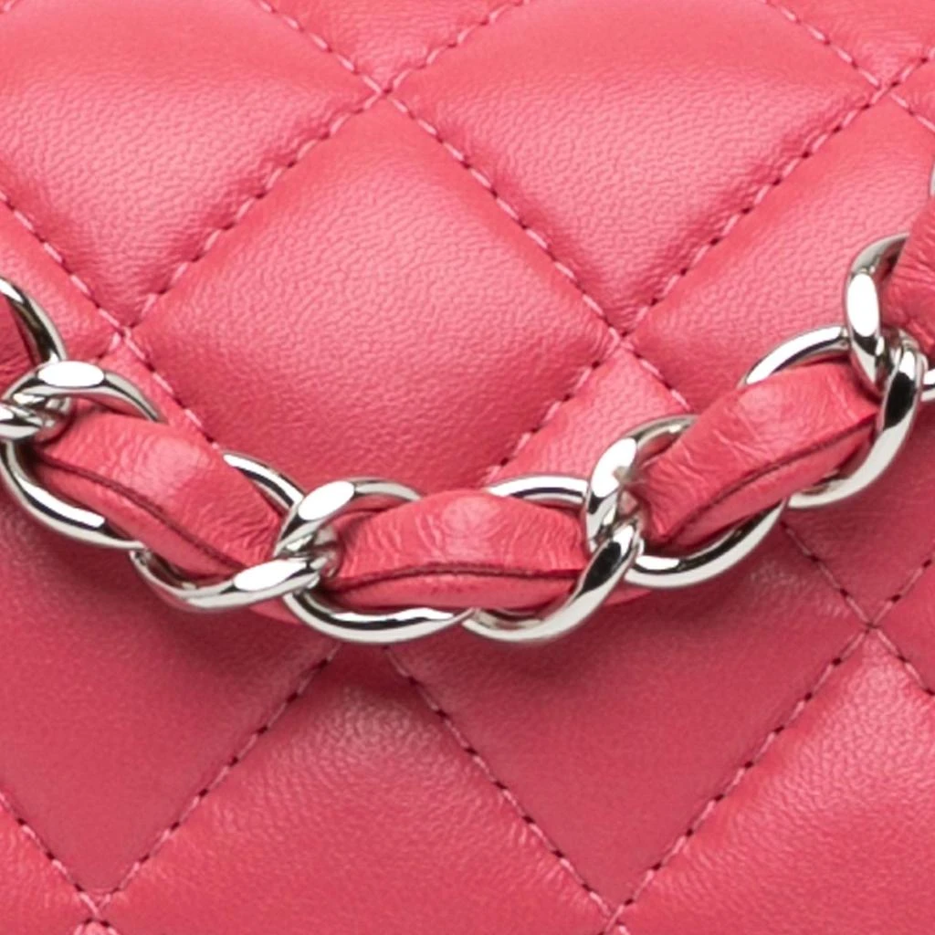Chanel Chanel Pink Mini Square Classic Lambskin Single Flap Bag 8