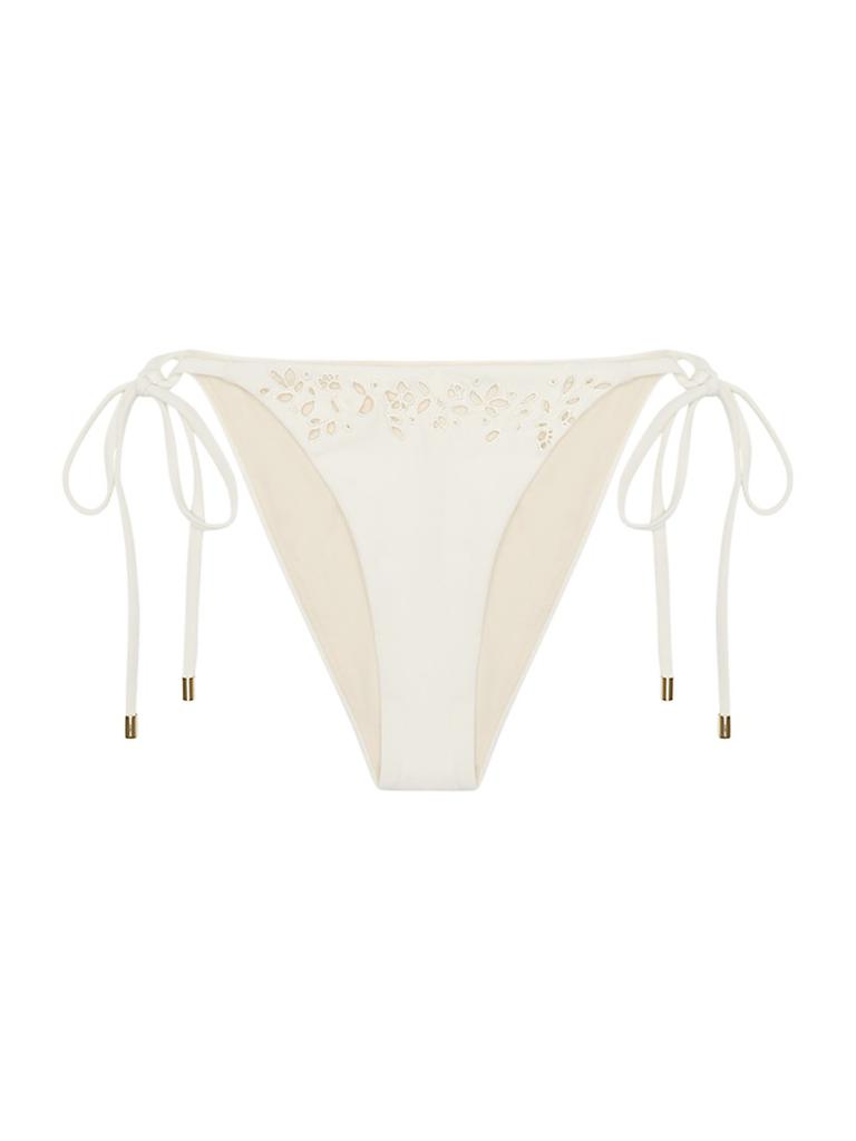 Peony Memoir Embroidered String Bikini Bottom