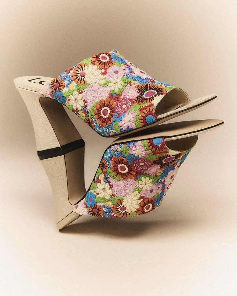 Loewe Calle Floral Embroidered Mule Sandals 2
