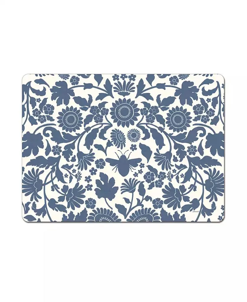 CounterArt Vintage Floral Hardboard Cork Placemats, Set of 4