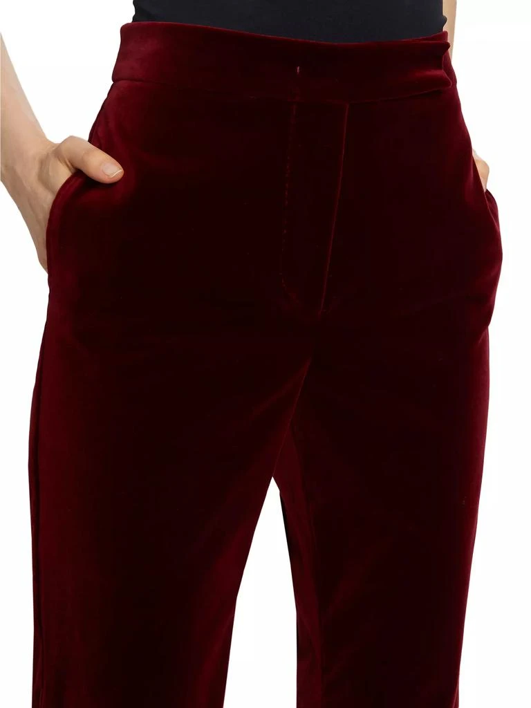 Max Mara Aceto Velvet High-Rise Straight-Leg Pants 6