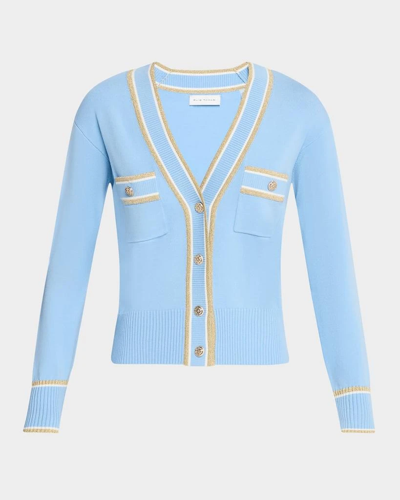 Tahari The Kiva Shimmer-Trim Knit Cardigan 1