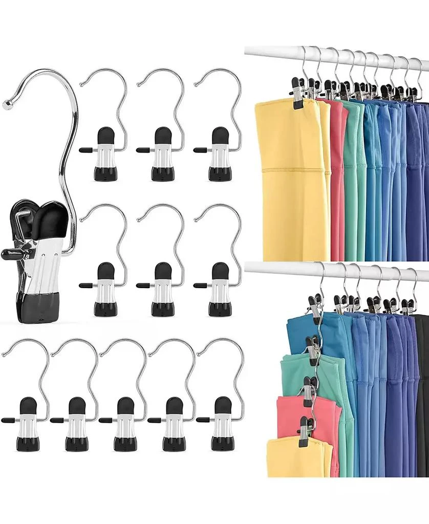 HOUSE DAY Legging Hanger Organizer with Rubber-Coated Clips for Yoga Pants, Workout Sets, Boots, Hats