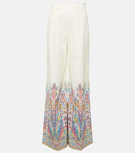 ETRO Printed cotton-blend wide-leg pants 1