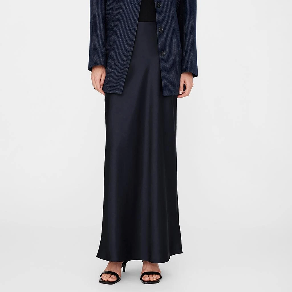 ANINE BING Bar Satin-Silk Maxi Skirt 1
