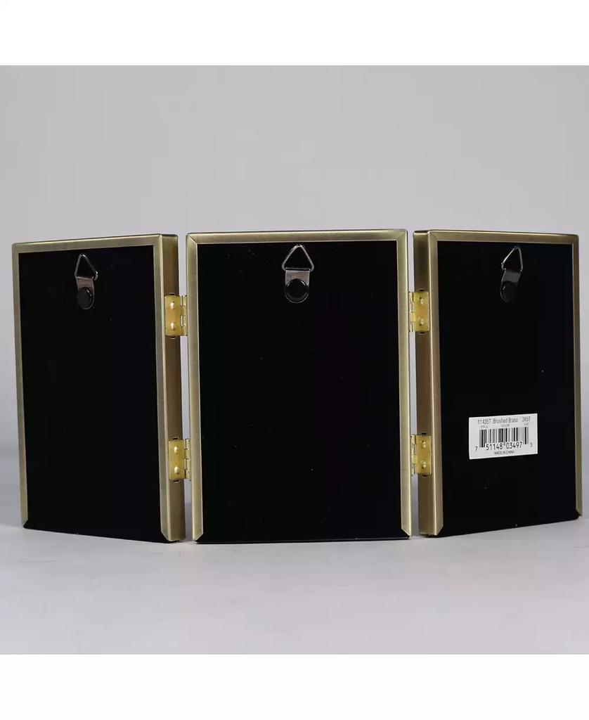 Lawrence Frames Antique Gold Bead Hinged Triple Picture Frame - 3.5" x 5"