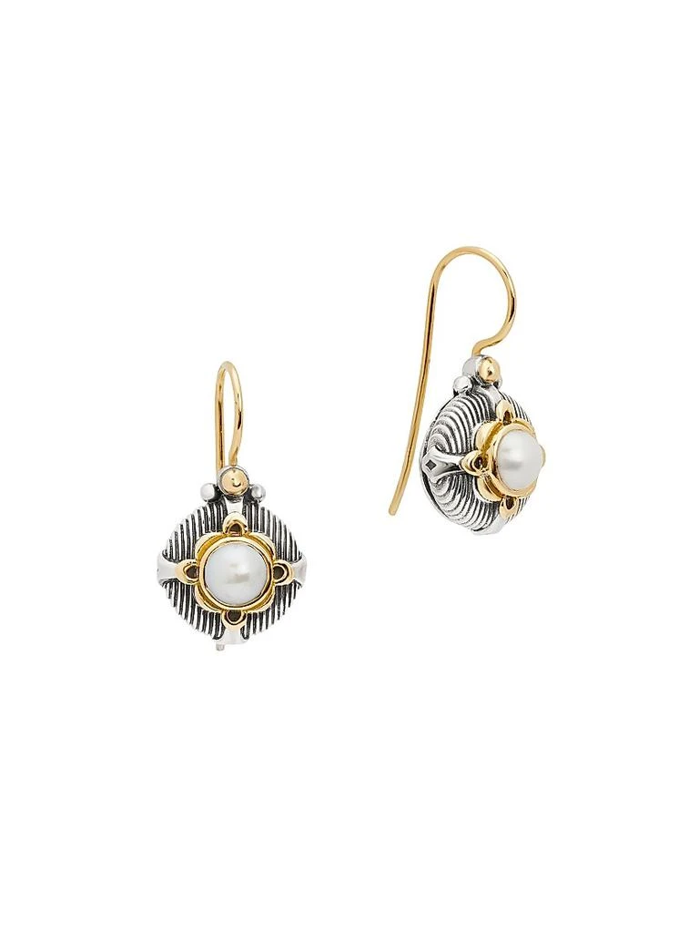 Konstantino Delos 2.0 Bloom Core 18K Yellow Gold, Sterling Silver, & 4-5MM Cultured Freshwater Pearl Drop Earrings 1