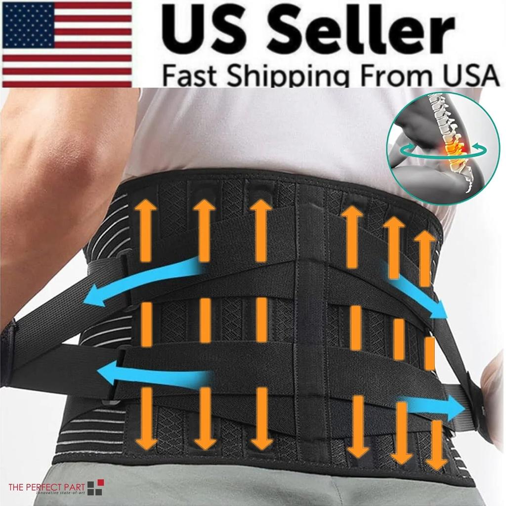PROXXI Adjustable Lower Back Brace Lumbar Support Waist Belt for Men Women Pain Relief