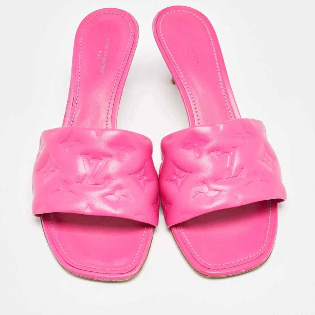 Louis Vuitton Louis Vuitton Pink Monogram Leather Revival Open Toe Slide Sandals Size 41 3