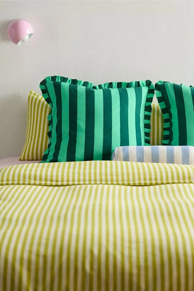 Urban Outfitters Striped Ruffle Euro Sham