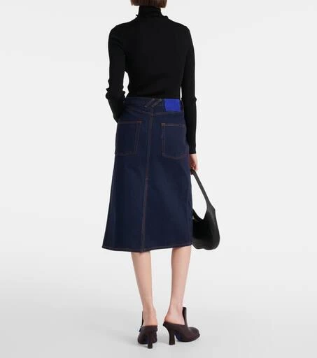 Burberry High-rise denim midi skirt 3