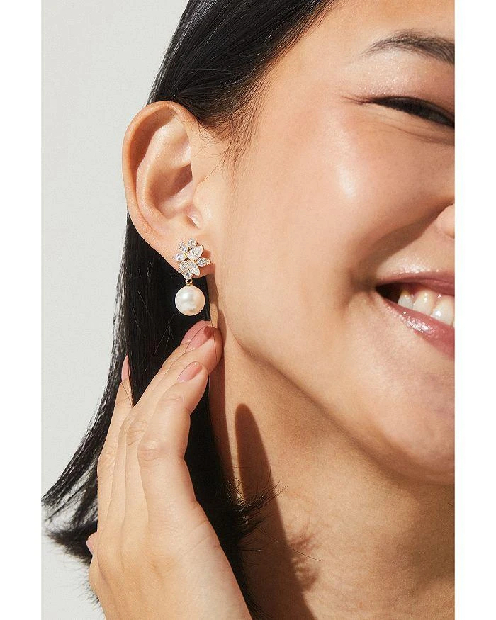 Nadri Chiara Stone Cluster 
Imitation Pearl Drop Earrings 3