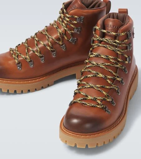 Prada Logo leather lace-up boots 3