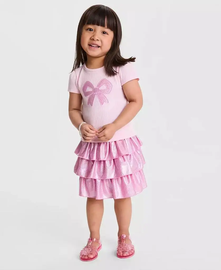 Epic Threads Toddler Girls' 12M-5T T-Shirt and Sparkle Tiered Skort, 2-Piece Set, Macy's Exclusive