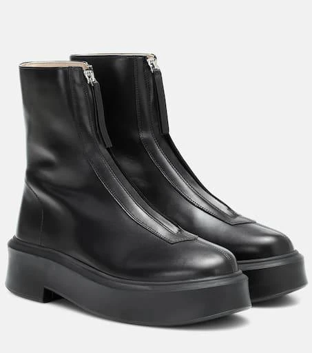 The Row Zipped 1 leather ankle boots 1