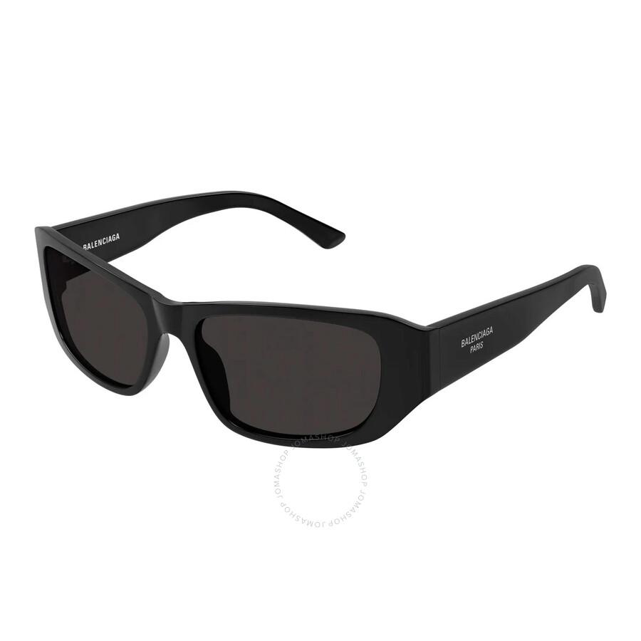 Balenciaga Grey Rectangular Unisex Sunglasses BB0365S 001 57