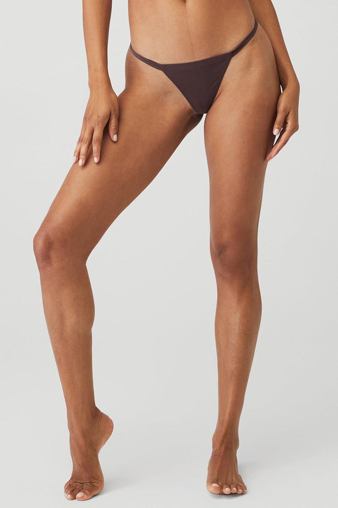 Alo Airbrush Invisible String Thong - Raisin