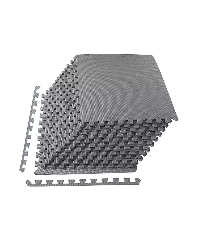 BalanceFrom Fitness 48 Sq Ft Interlocking EVA Foam Exercise Mat Tiles, Gray