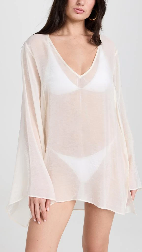 Good American Tencel Long Sleeve Mini Coverup 5