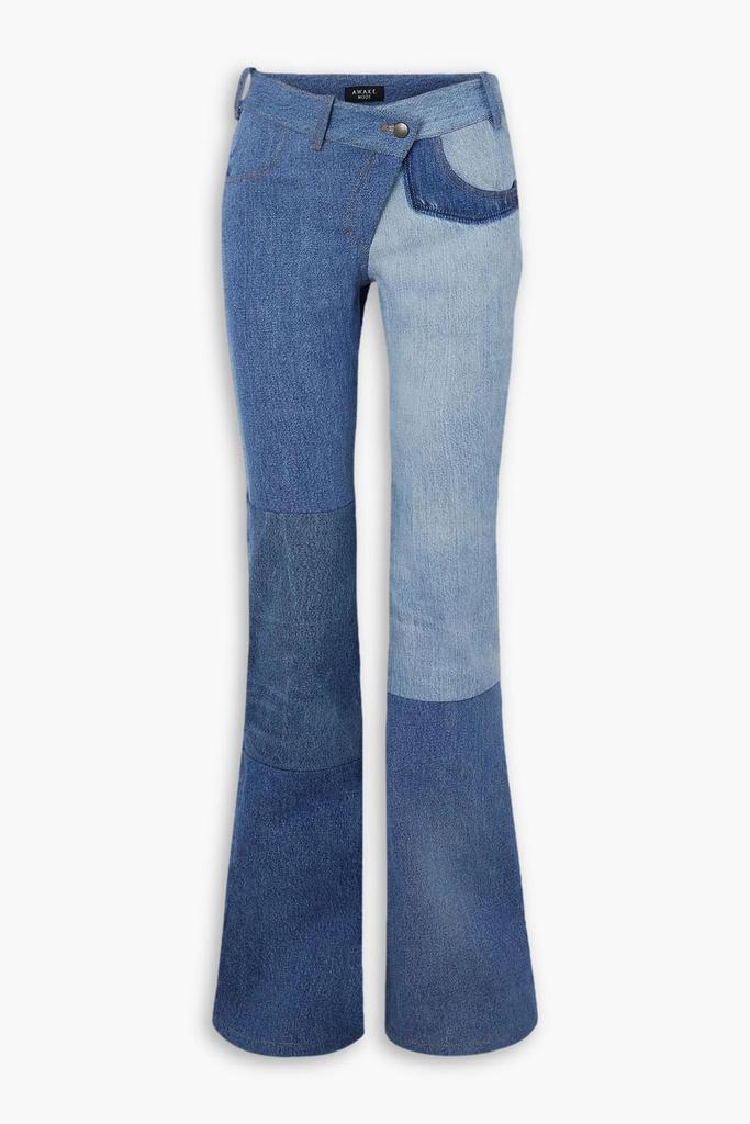 A.W.A.K.E. Mode Patchwork low-rise flared jeans
