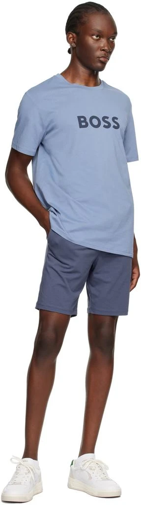 Hugo Boss Blue Printed Large Logo T-Shirt 4
