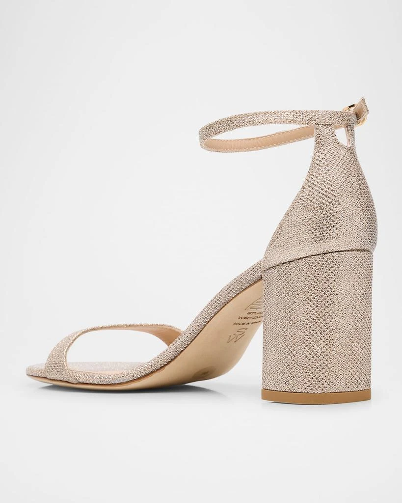Stuart Weitzman Nudist 75mm Metallic Block Sandals 4