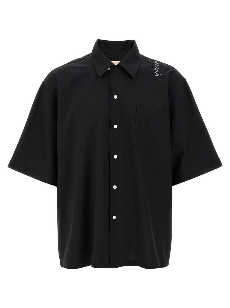 Marni Marni Logo Embroidered Bowling Shirt 3