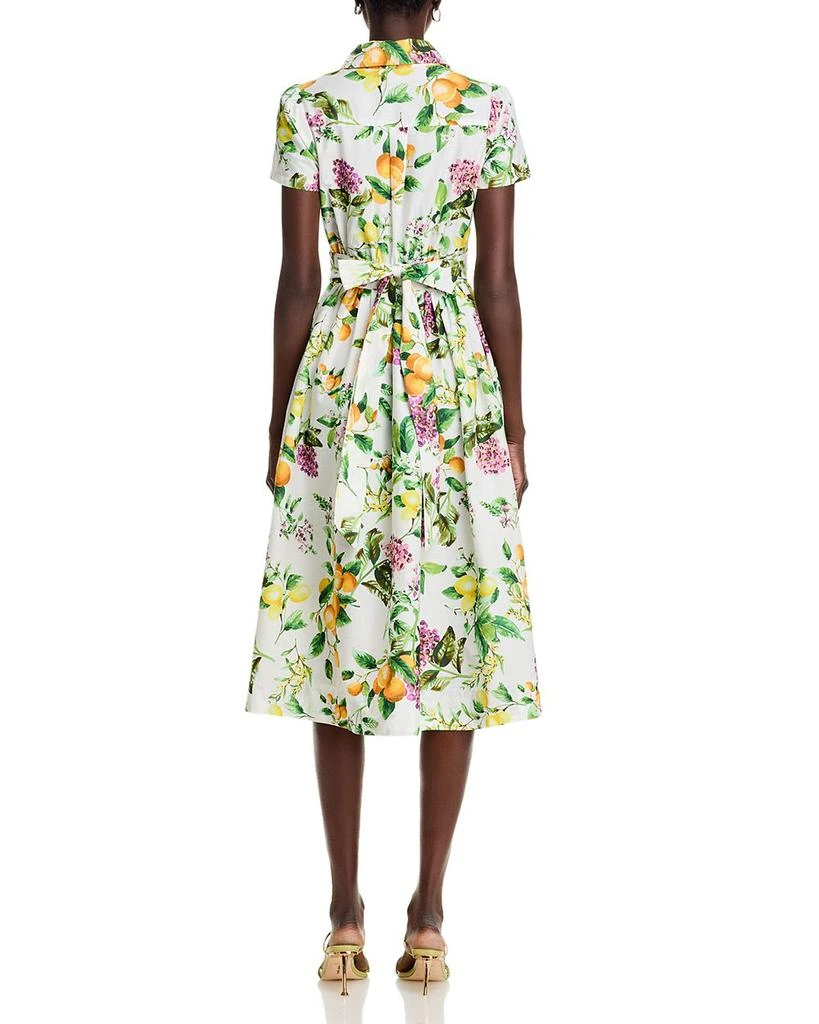 AQUA Lemon Print Fit & Flare Poplin Shirt Dress - Exclusive 4