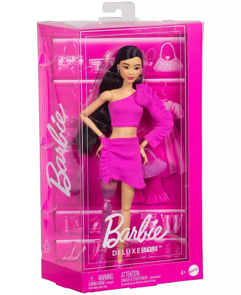 Barbie Deluxe Style 2 Doll in Pink Barbiecore Top and Skirt Set, Black Hair & Prosthetic Leg 6