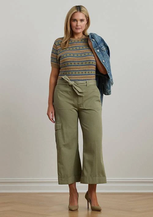 Ralph Lauren Ralph Lauren Pleated Cotton Twill Wide Leg Cargo Pants 4