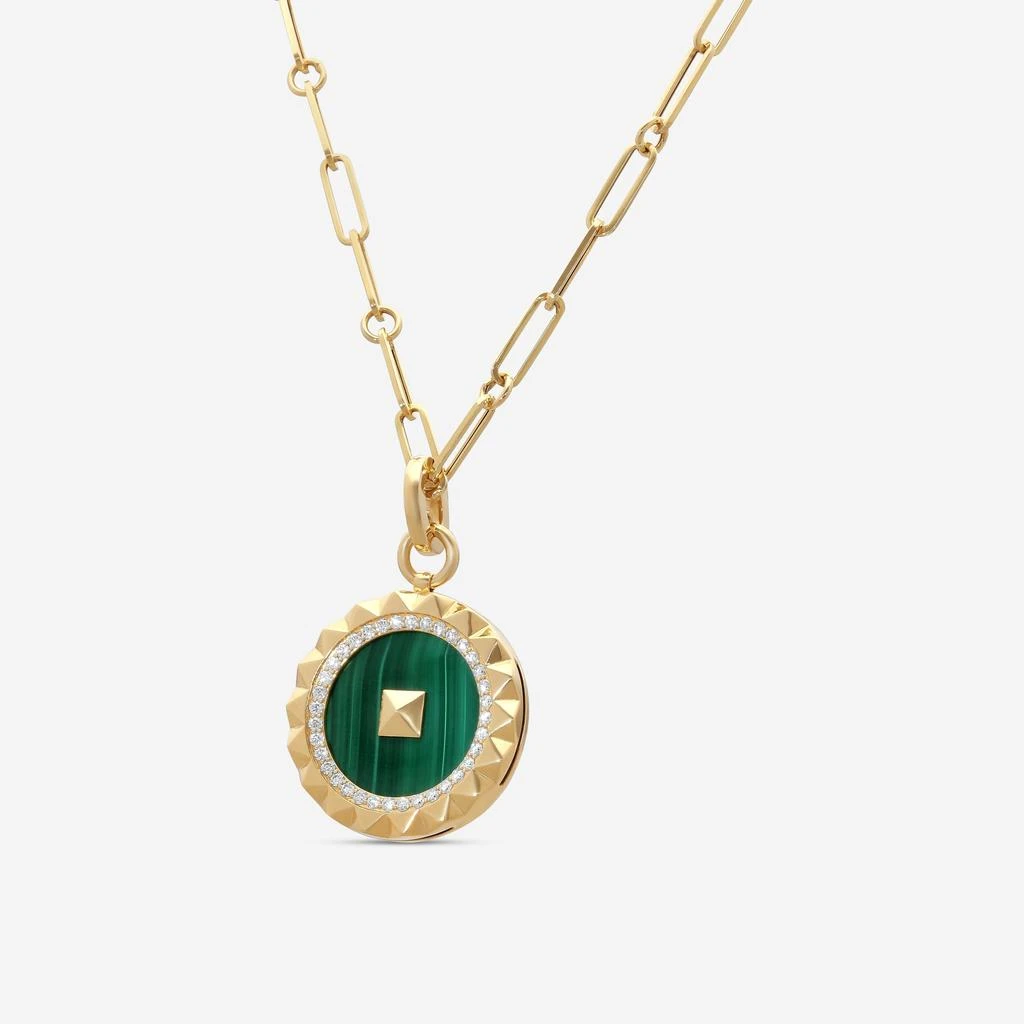 Roberto Coin Roberto Coin Obelisco 18K Yellow Gold Diamond 
Malachite Pendant Necklace 8883123AY19XM-copy 2