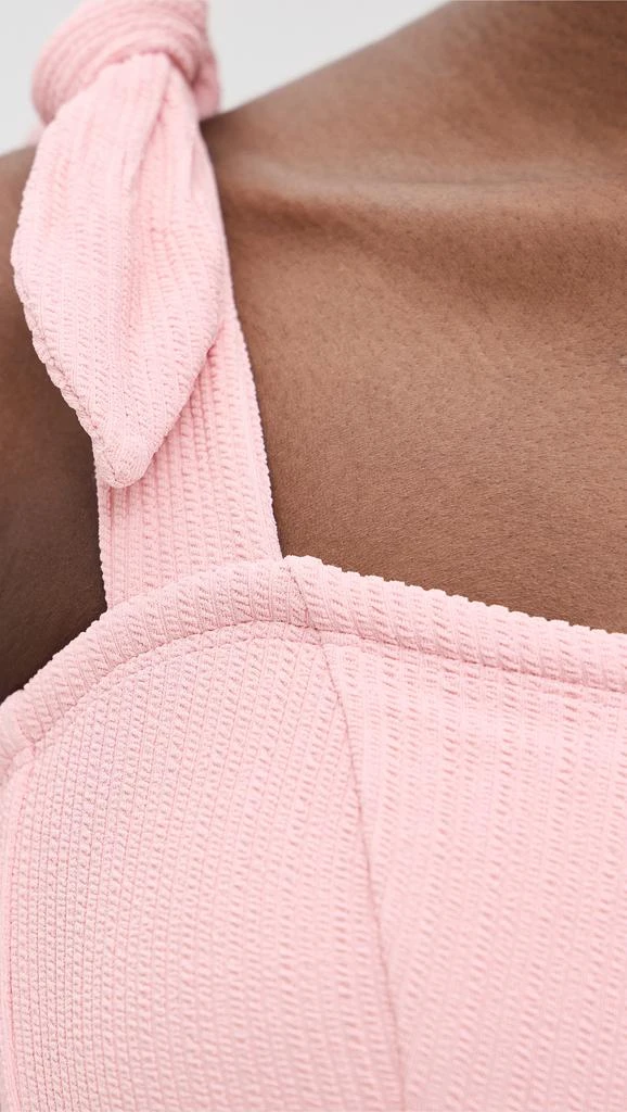 Shoshanna Watermelon Rib Texture Tie Strap Retro Top 5