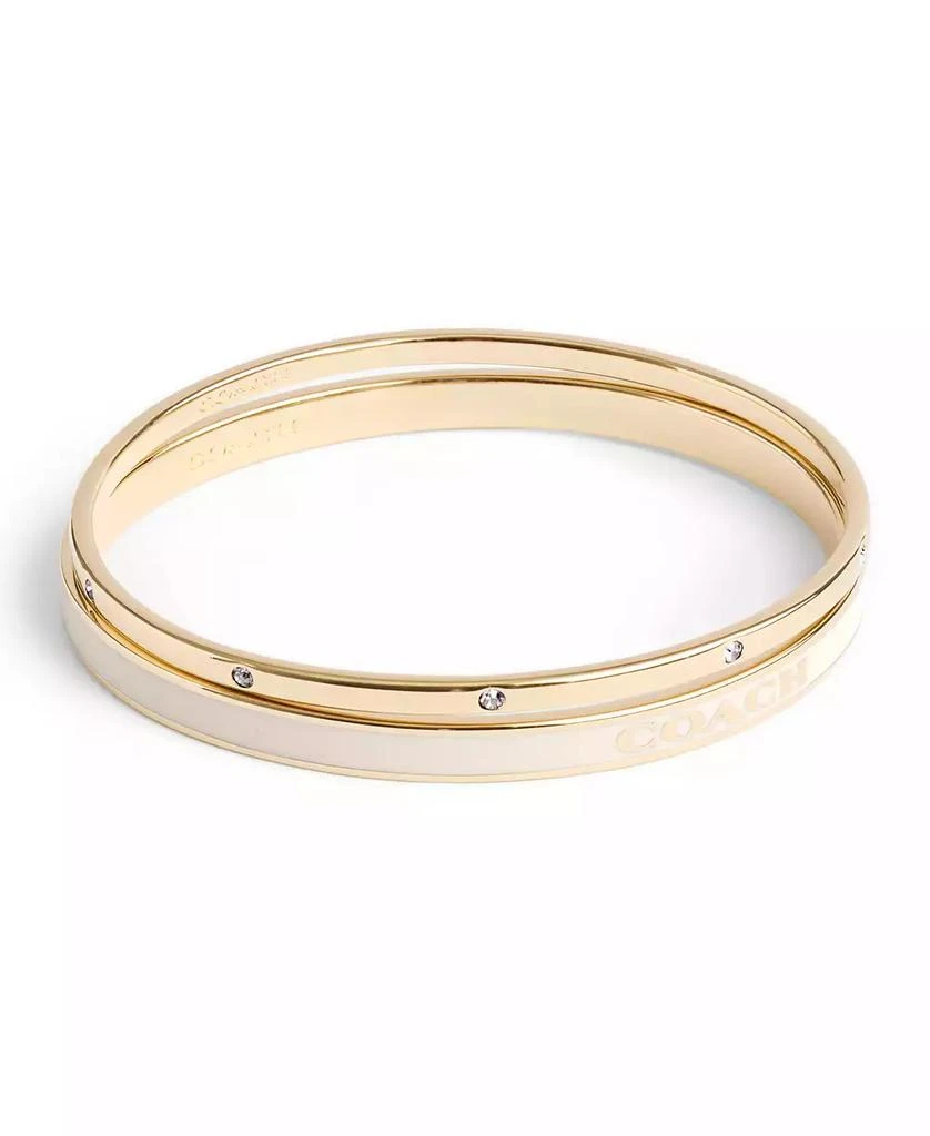 Coach Faux Stone Enamel Signature Bangle Bracelet Set 3