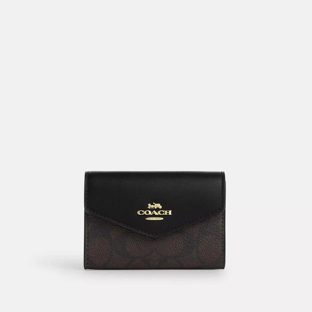 Coach Flap Card Case In Signature Canvas 1