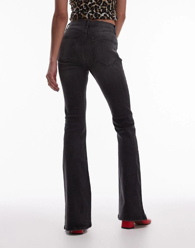 Topshop Topshop Jamie flare high rise jean in washed black 3