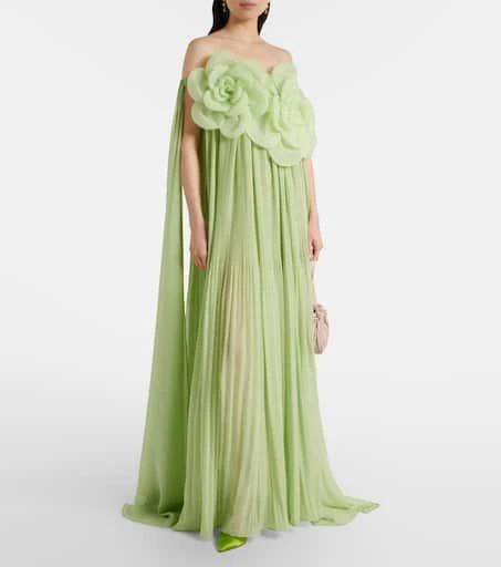 Leo Lin Jaclyn floral-appliqué bustier gown 2