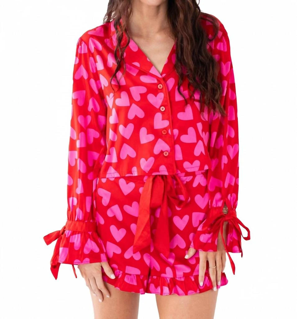 Beach Riot Aurora And Luna Pajama Set In Valentine Heart