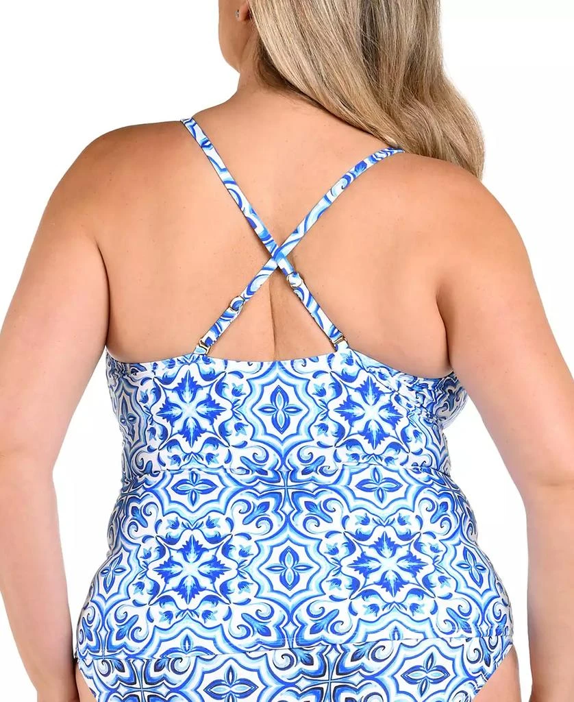 La Blanca Plus Size Alboran High-Neck Keyhole Tankini Top 2