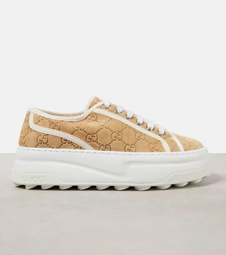 Gucci Tennis Trek GG suede platform sneakers 5