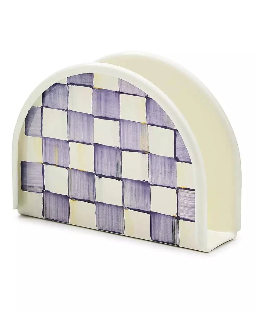 MacKenzie-Childs Violet Check Handmade Napkin Holder