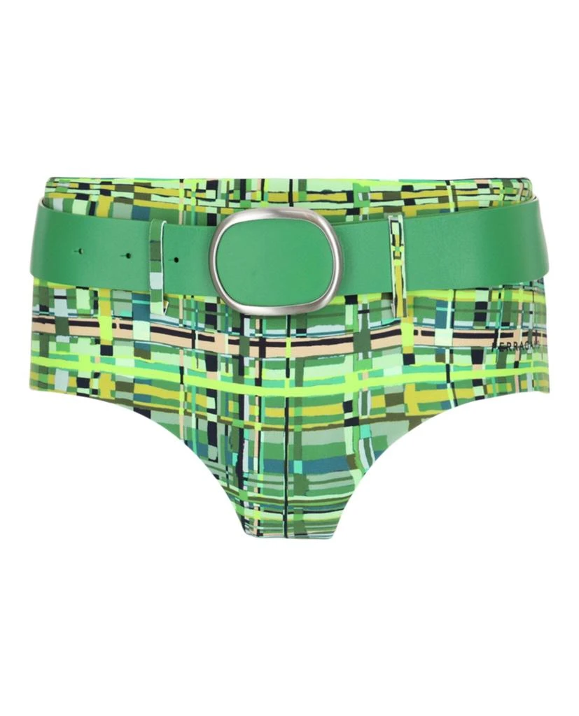 Salvatore Ferragamo Checkered Belted Swim Bottoms