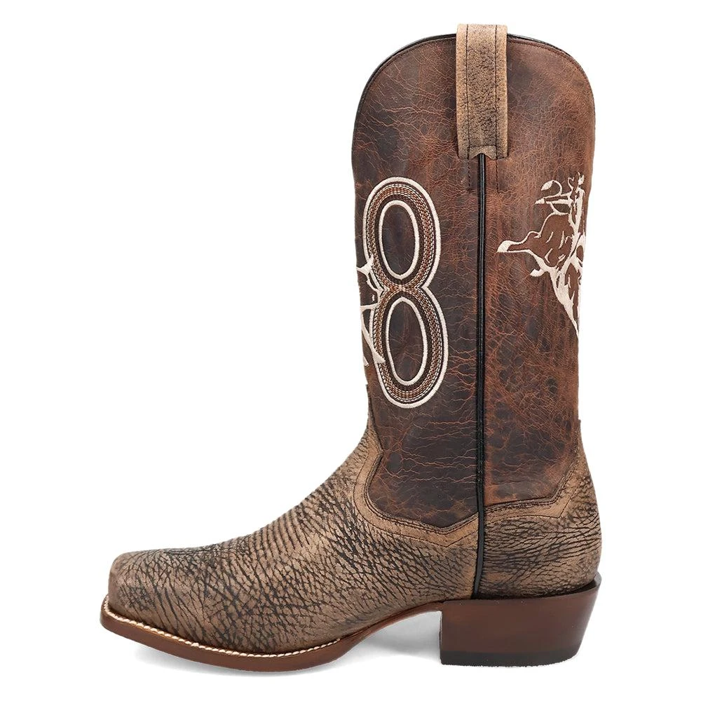 Dan Post Boots Mauney Embroidered Graphic Bison Square Toe Pull On Cowboy Boots 3