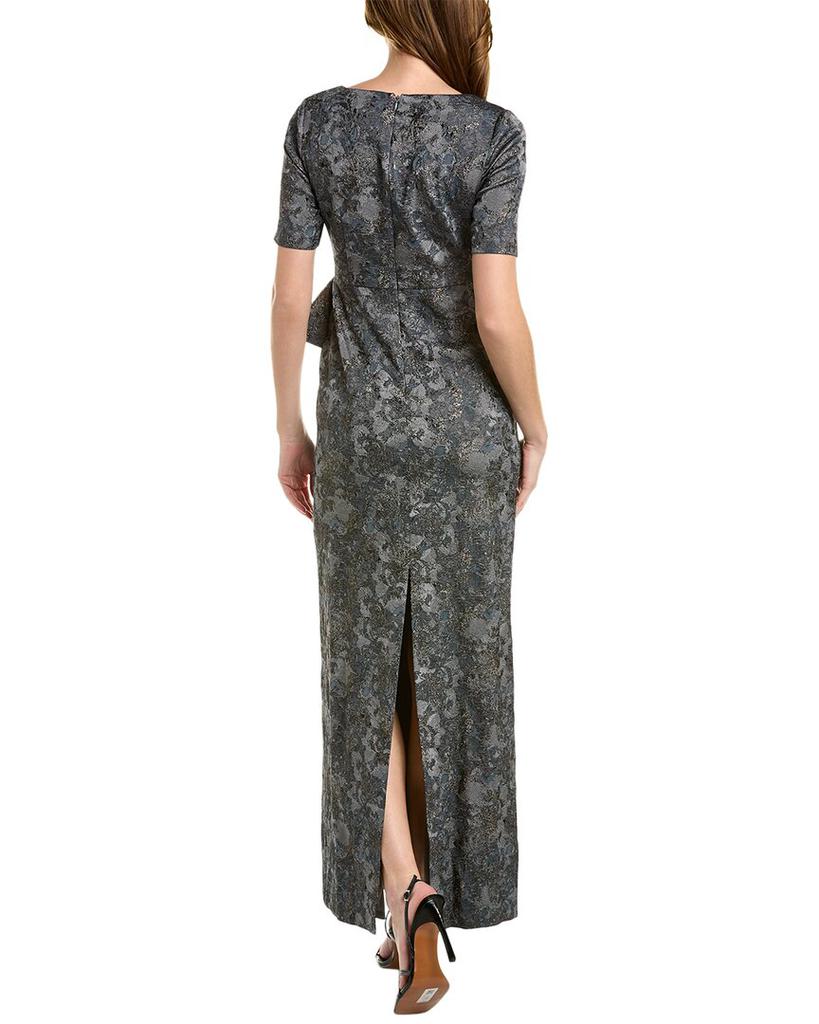 Aidan Mattox V-Neck Elbow Sleeve Gown