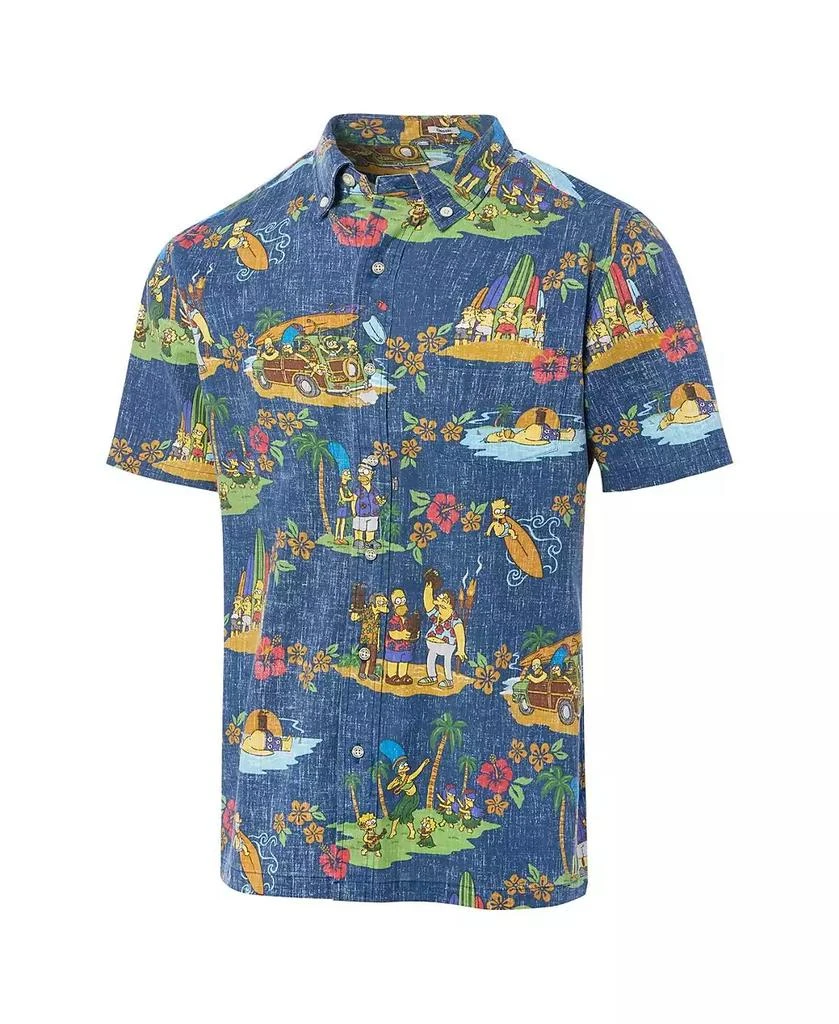 Reyn Spooner Men's Navy The Simpsons Hawaiian Vacation Button-Down Shirt 2
