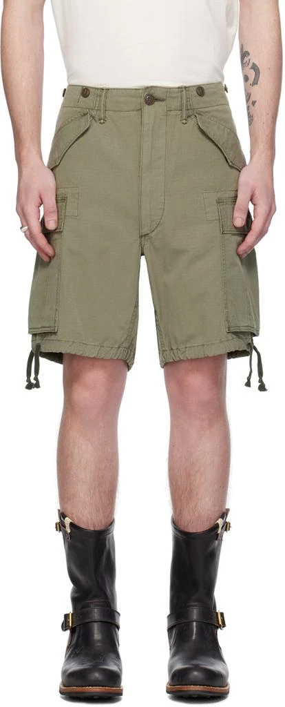 RRL Khaki Cargo Pocket Shorts 1