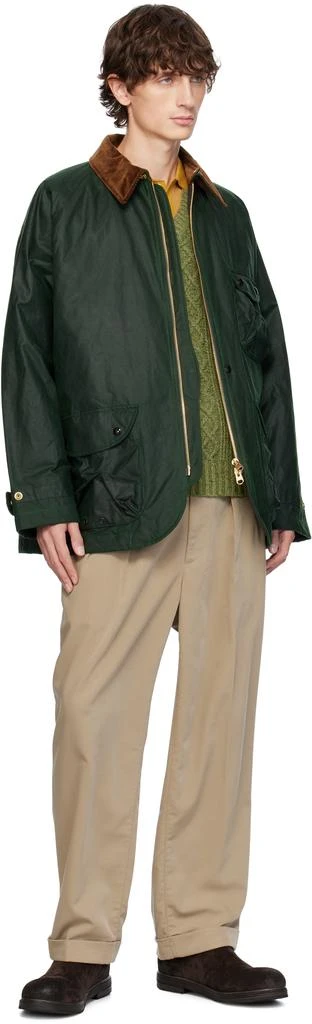 Drake's Green Waxed Coverall Jacket 4