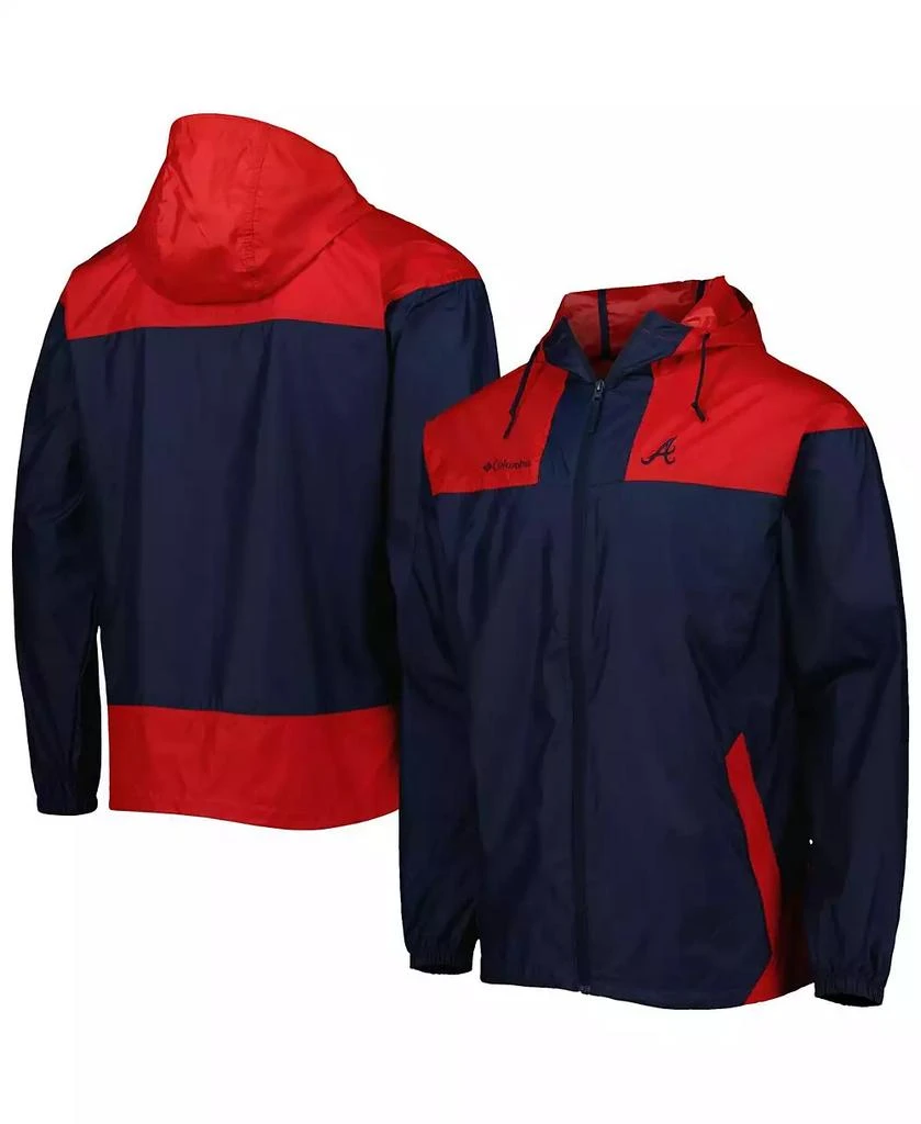 Columbia Men's Navy, Red Atlanta Braves Omni-Shade Flash Forward Challenger Full-Zip Windbreaker Jacket 1