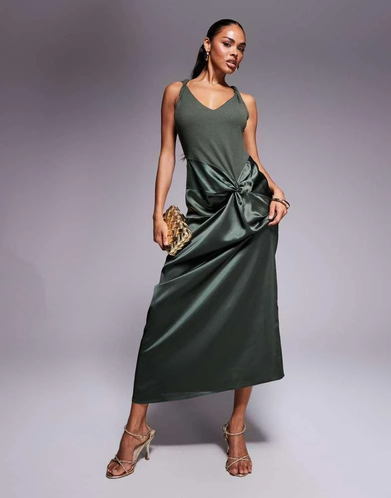 mandarin collar midi dress Camellia Mandarin Collar Midi Dress