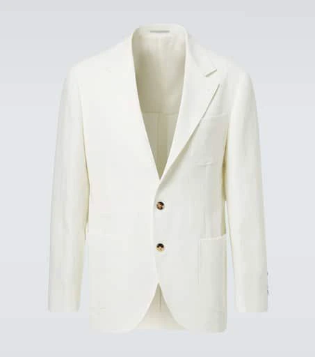 Brunello Cucinelli Single-breasted linen blazer 1