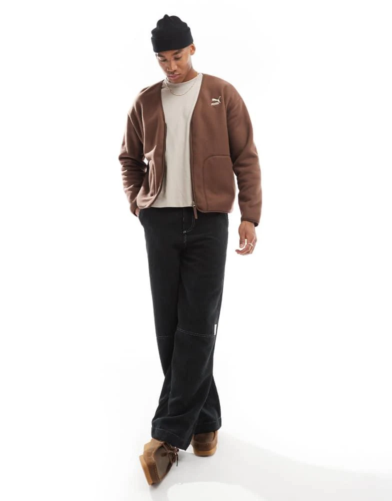 Puma Puma Classics relaxed cardigan in espresso brown 2